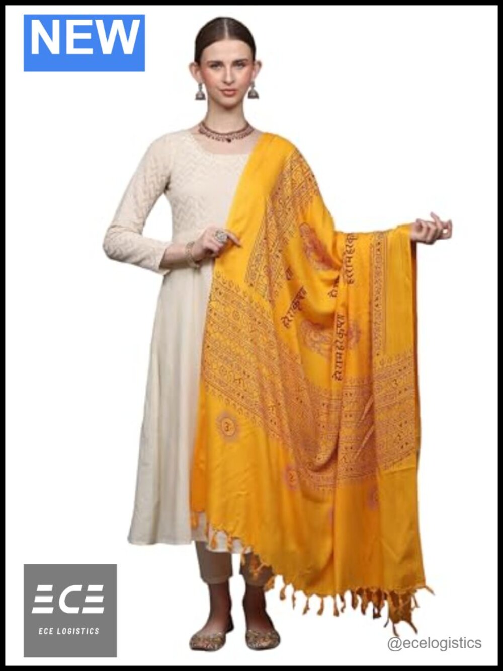 Hare Rama Krishna Prayer Shawl Lord Ganesha Printed Pooja Wrap